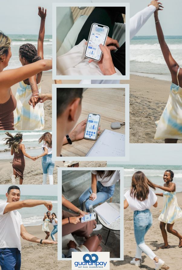 Hong Kong brand photography with men and women playing on a beach